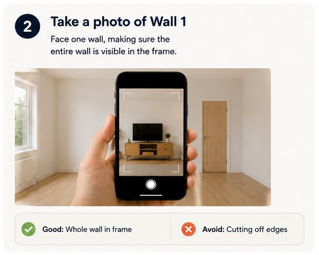Step 2: Take a photo of wall 1