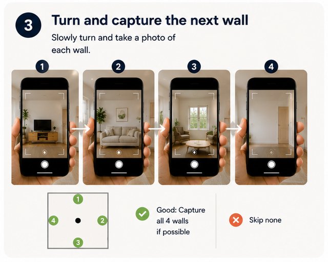 Step 3: Turn and capture the next wall